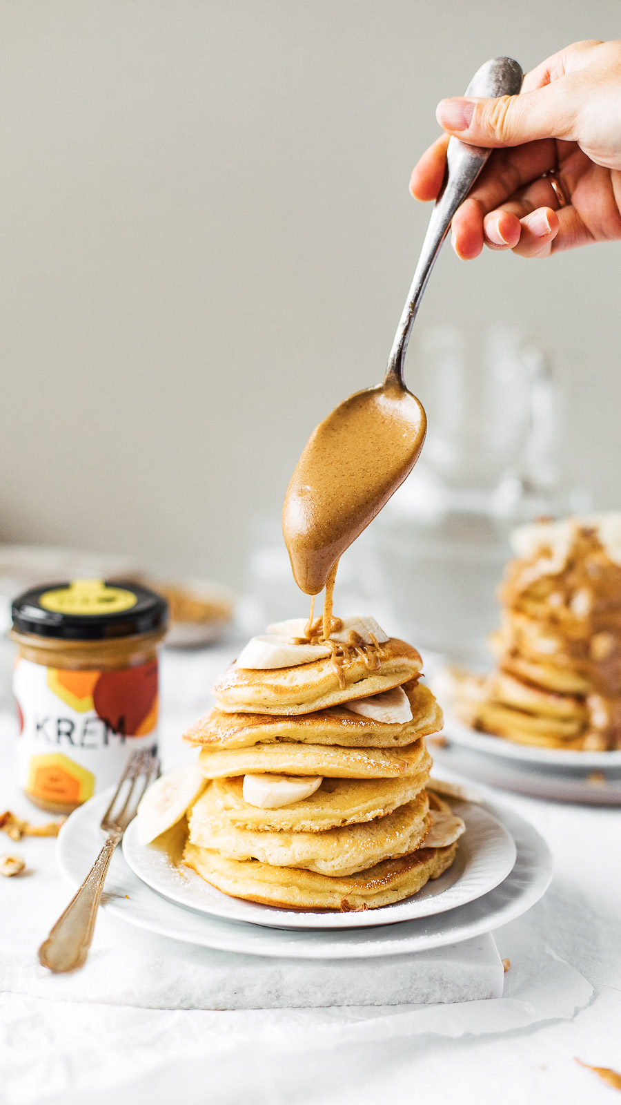 BioBalkan Pancakes mit Haselnussmus mit Honig Rezept